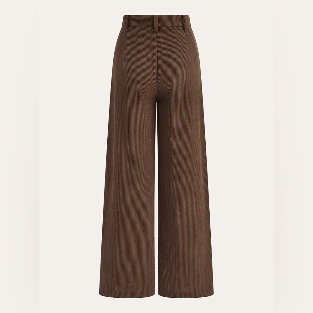 COMMENSE Corduroy Wide-Leg Pleated Pants - size Medium - Picture 2 of 5